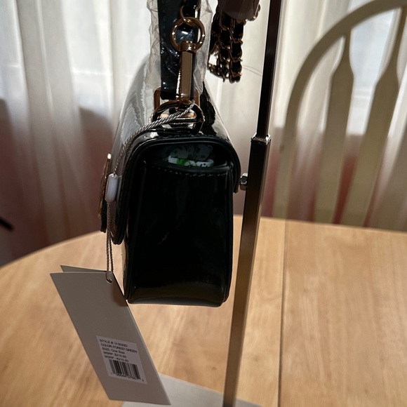 Valentino Orlandi Dark Green Patent Leather Shoulder Bag - Picture 2 of 8